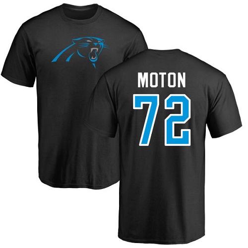 Carolina Panthers Men Black Taylor Moton Name and Number Logo NFL Football #72 T Shirt->women nfl jersey->Women Jersey